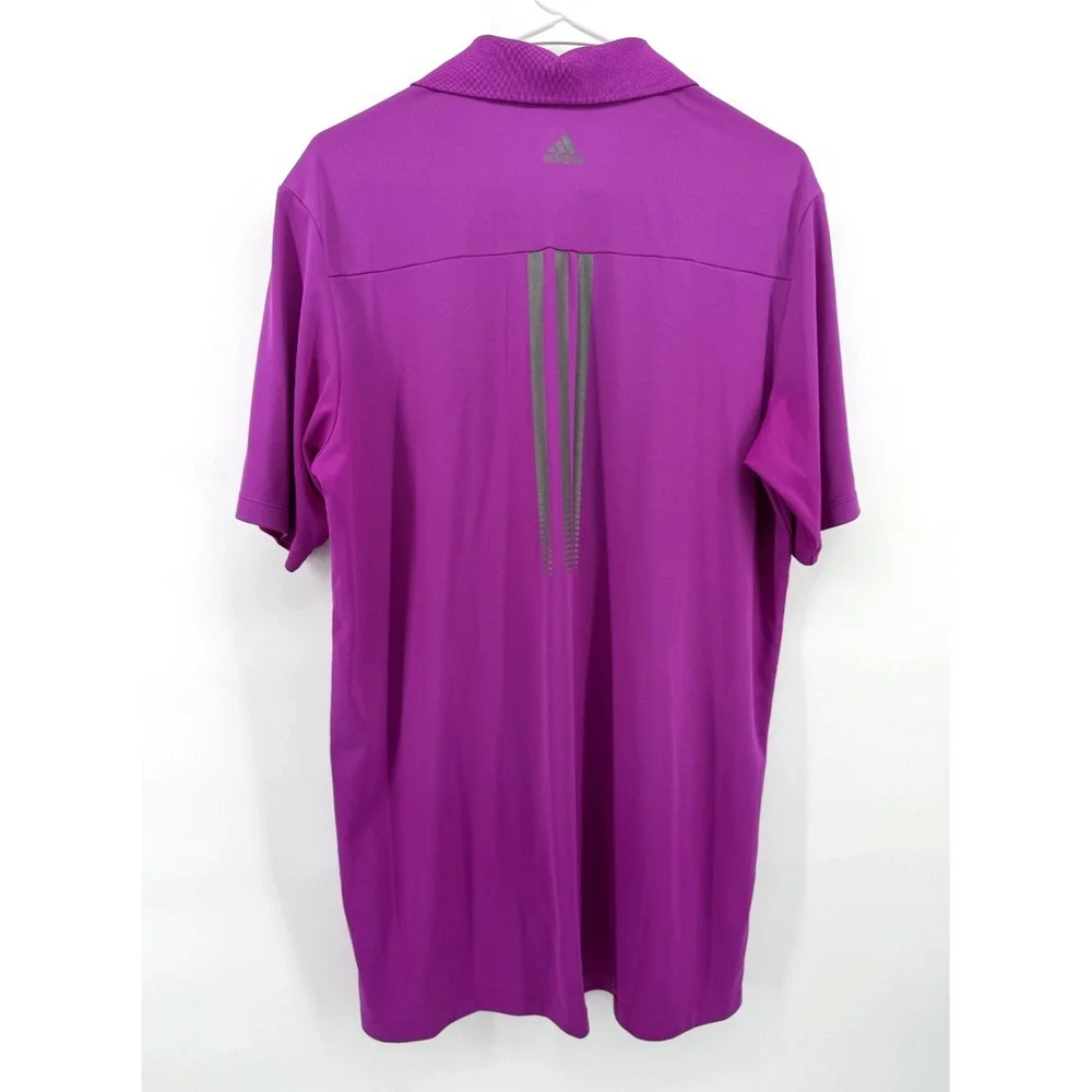 Adidas Adizero Golf Purple Polo Performance Short Sleeve Logo Country Club Men L